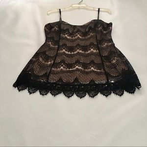 Purple snow - Black Lace Bustier Top